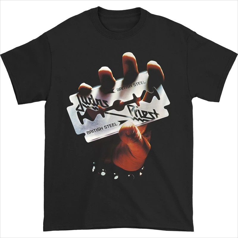 เสื้อยืด Judas Priest British Steel หรูหราสำหรับทั้งผู้ชายและผู้หญิง รุ่น Y2k 2026