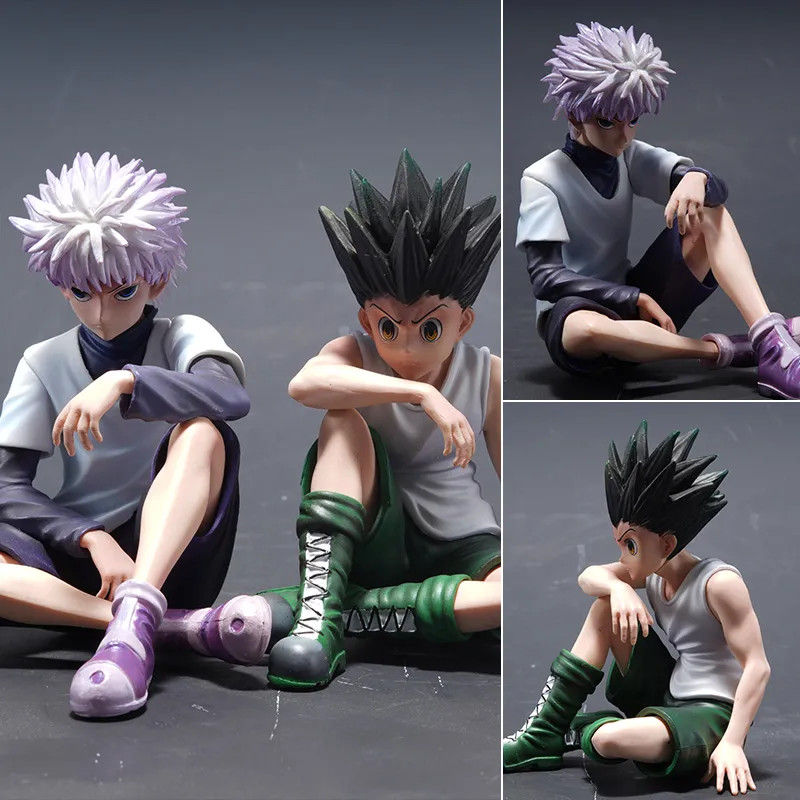 Hunter x Hunter HxH Gon Freecss & Killua Zoldyck Action Figure นั่ง Pose Chibi อะนิเมะรุ่น PC Case D
