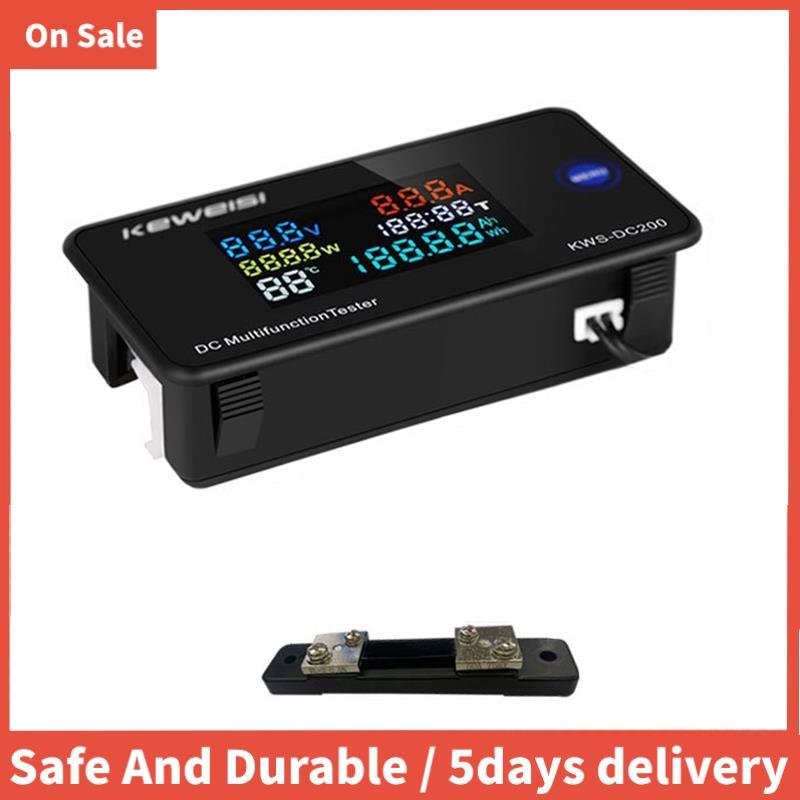 KEWEISI DC 0-200V โวลต์มิเตอร์แอมป์มิเตอร์ KWS Power Meter LED Digital DC Wattmeter มิเตอร์ไฟฟ้า,50A