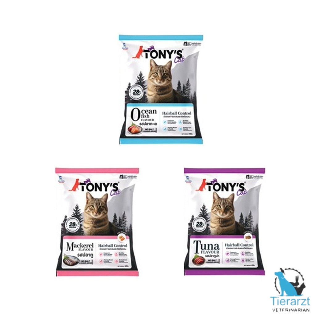 TONY'S Cat อาหารแมวเม็ด ไม่มีเกลือ สำหรับแมวอายุ 1 ปีขึ้นไป  400 g.