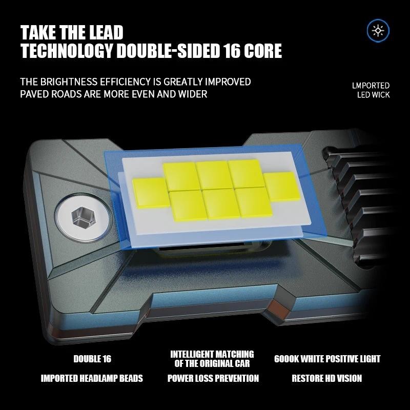 2PCS LED 9005 9012 H1 H3 H4 H7 H8 H9 H11 High Power 65W ล่าสุด 6000k ชิป LED สีขาวเฉพาะ Hollow desig