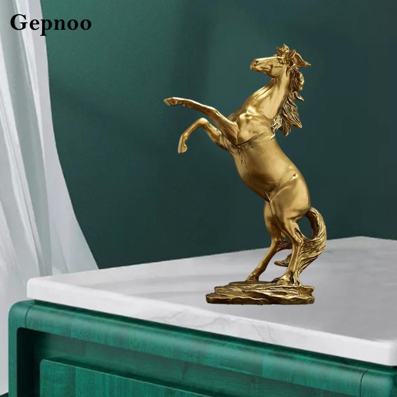 [Gepnoo] ตุ๊กตารูปปั้นม้าลาดเอียงเดสก์ท็อปตู้ไวน์ตกแต่งงานศิลปะของขวัญ - รูปที่ 2