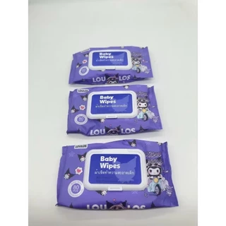【พร้อมส่ง】ทิชชู่เปียกเด็ก Kuromi 80 แผ่น ผิวบอบบาง อ่อนนุ่ม แบบพกพา ผ้าเช็ดทำความสะอาดเด็กทารก ครอบครัว