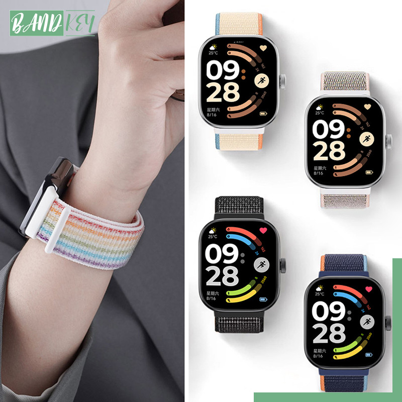 อุปกรณ์เสริมสายไนลอนหลอง for Redmi Watch 6 /Redmi Watch 5/Redmi Watch 4 สายไนลอนปรับได้ for Xiaomi Mi Band 10 9 8 Pro