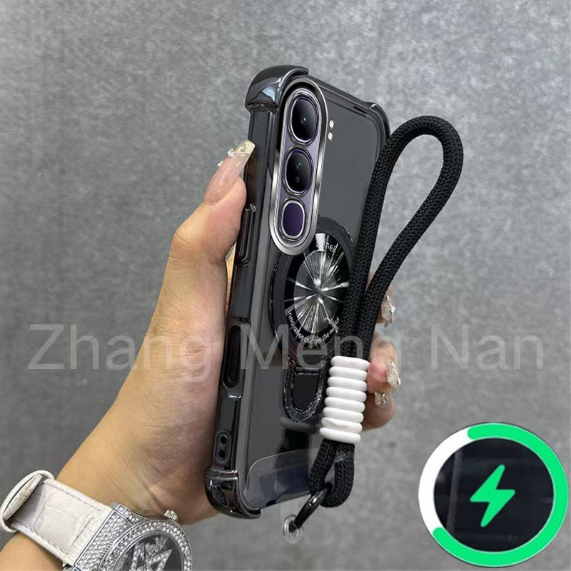 เหมาะสําหรับ vivo Y100 Y200 Y300 V29E V30E 5G V40 LITE 4G เคสโทรศัพท์ U-รูปวงเล็บแม่เหล็กสี่มุม anti