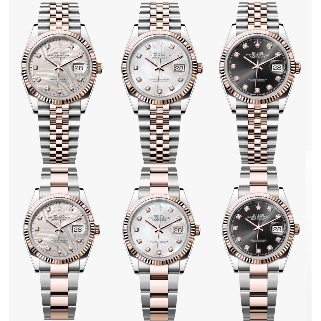 Rolex Log Series นาฬิกากลไกอัตโนมัติ Rolex 36mm126231แกะสลักเพชร