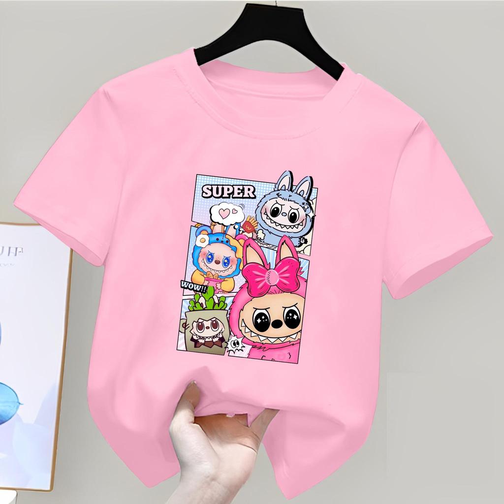 ลาบูบู สีสำหรับเด็ก พิมพ์DTF พิมพ์DTF ผ้าคอตตอน สีเสื้อ สีขาว