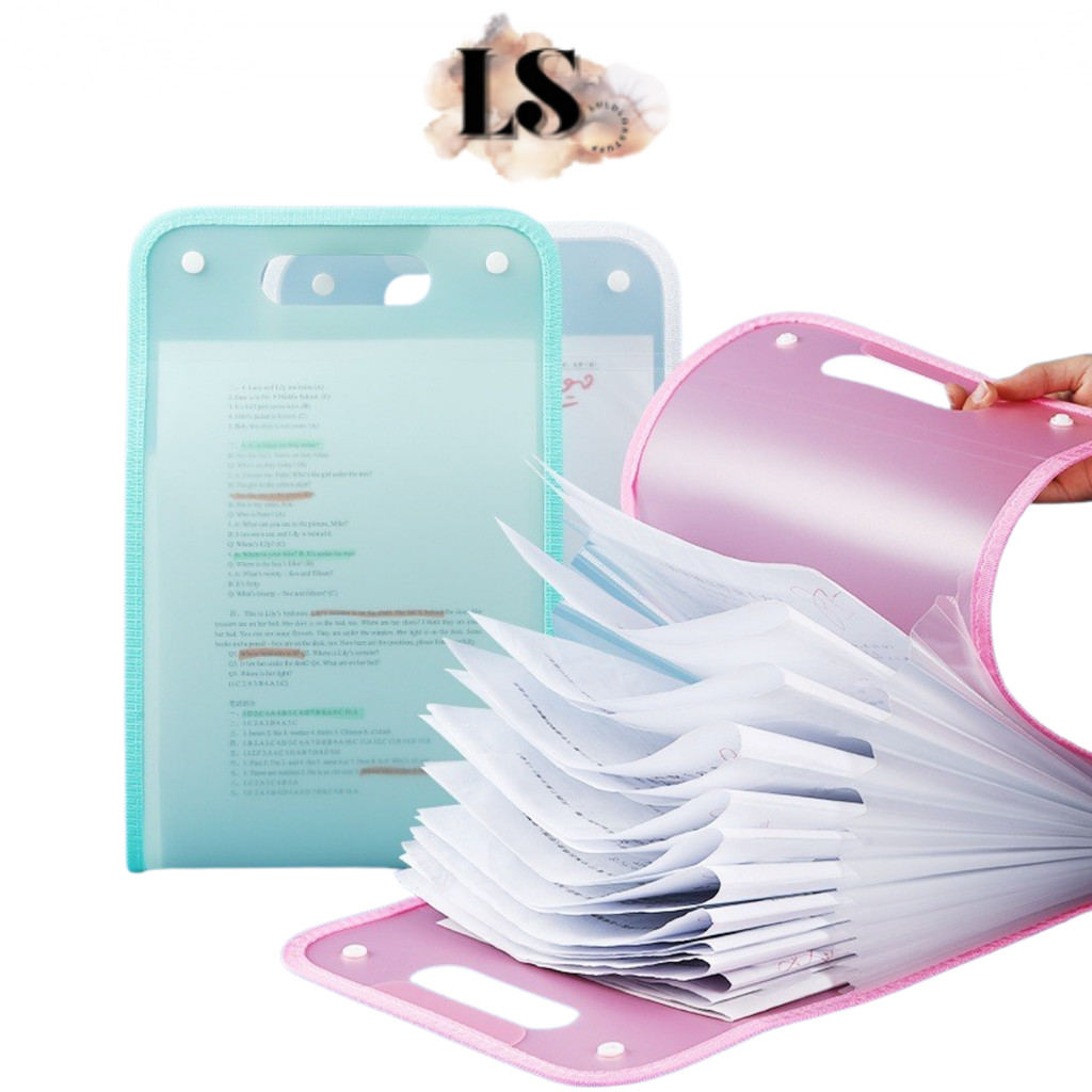 LS - กระเป๋าแฟ้มเอกสาร H1149 โฟลเดอร์แผนที่ A4 อุปกรณ์การเรียนโปร่งใสกันน้ํา Clear Organizer Holder 