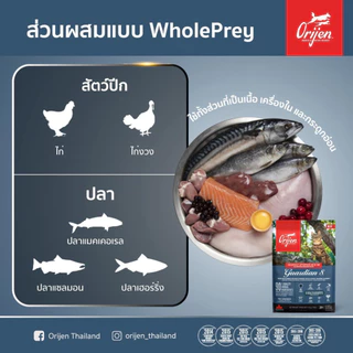Orijen cat อาหารแมวเกรด (Holistic, Grain-Free) จากแคนนาดา รวม5สูตร ขนาด 1.8 กิโลกรัม