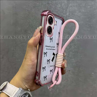 เหมาะสําหรับ OPPO A6X 4G 5G เคสโทรศัพท์ใหม่ bow soft shell กันกระแทก rotective กรณี lanyard SZ45
