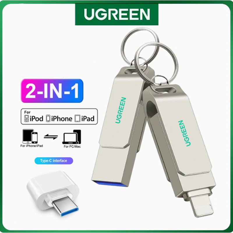 Ugreen 2-in-1 OTG Pendrive 1TB แฟลชไดรฟ์ USB 2TB หน่วยความจํา OTG USB Stick Key สําหรับ iPhone Pendr
