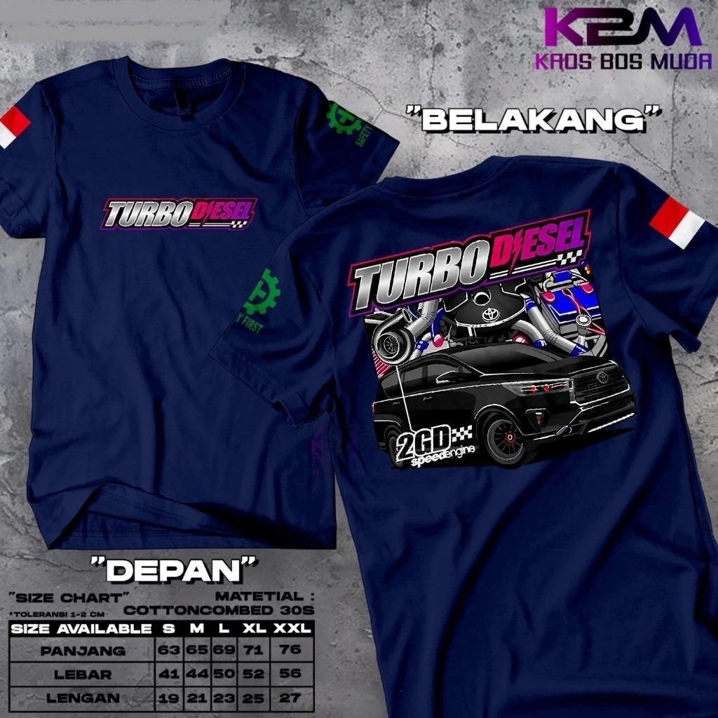 MESIN Racing เสื้อยืด TURBO DIESEL ENGINE INNOVA 2GD / Distro เสื้อยืดคําแข่ง mosif TURBO DIESEL ENG