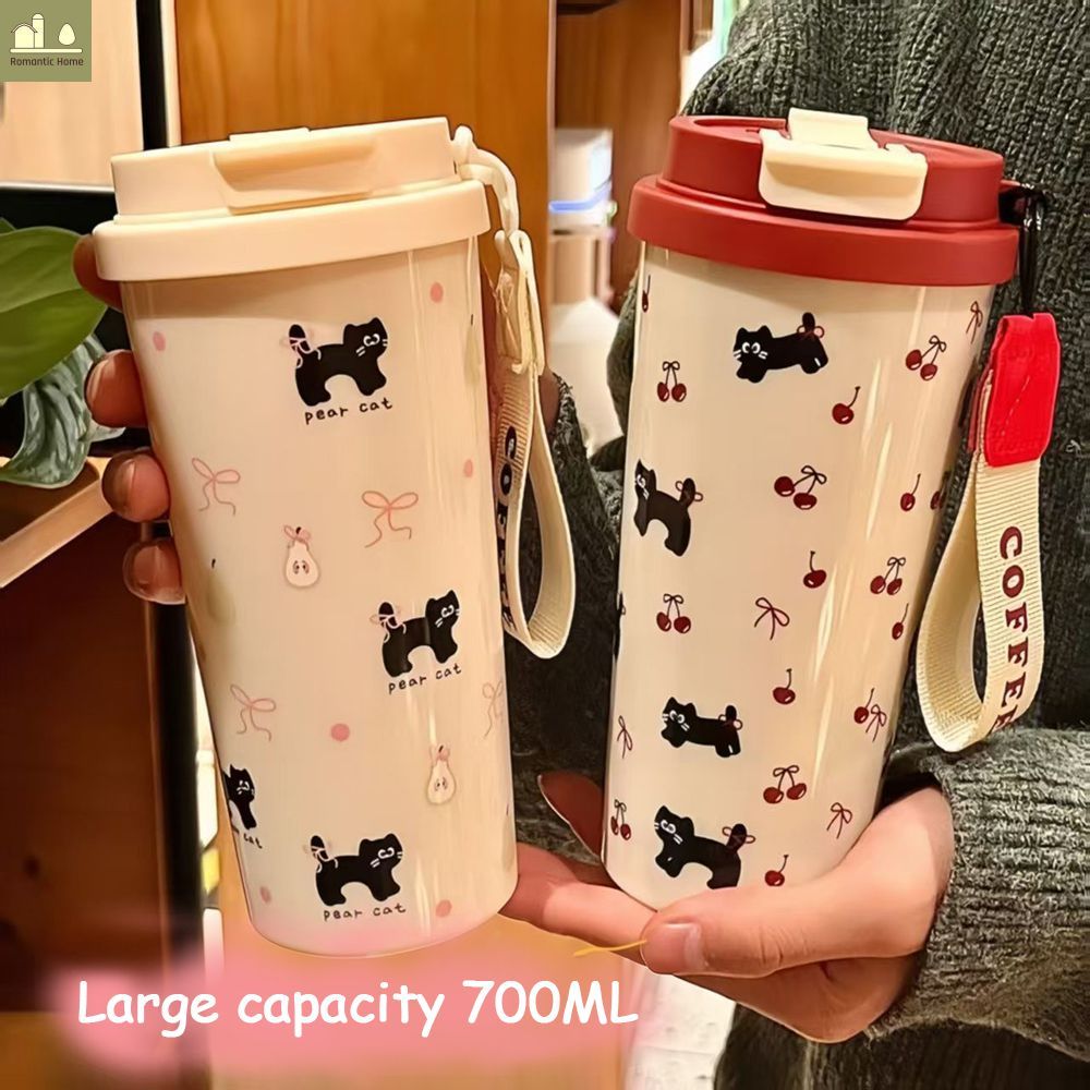 แก้วน้ำเก็บความเย็น กระบอกน้ำเก็บความร้อน/เย็น 600ml SUS 316L สุดทนทาน ดูดดื่มง่ายด้วยหลอด