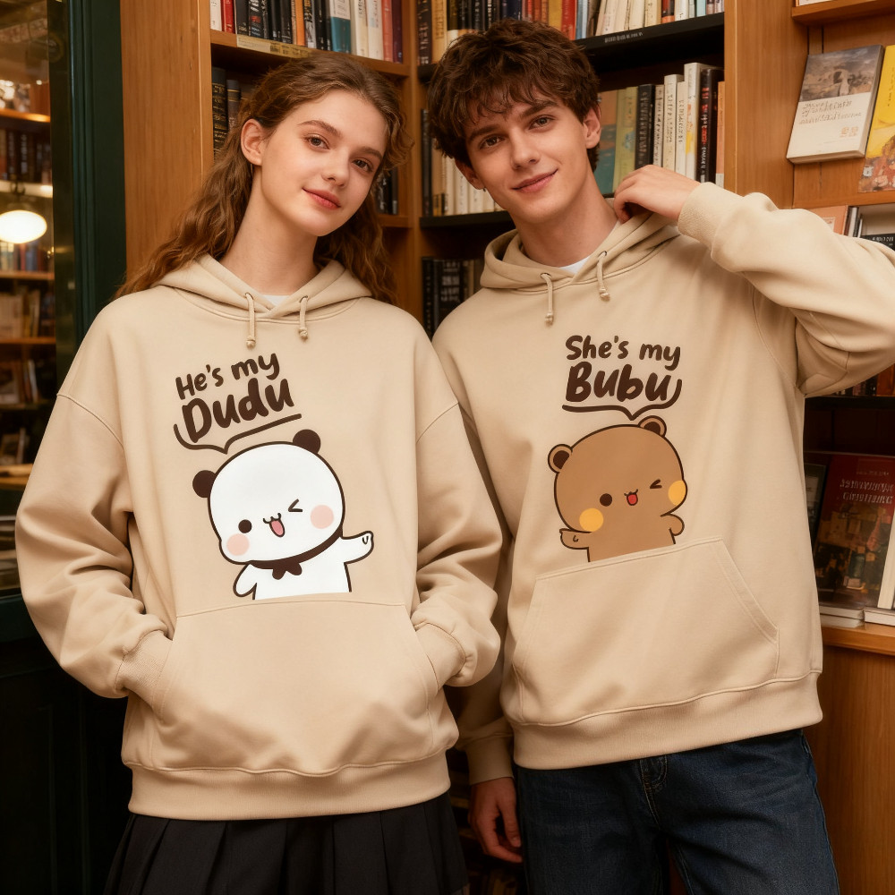 Bubu Dudu Bear เสื้อฮู้ดคู่จับคู่ชุด His and Hers Casual Cute Couple unit ราคา