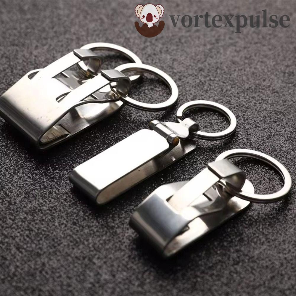 VORTEXPULSE พวงกุญแจเข็มขัด, คลิปรักษาความปลอดภัย Quick Release พวงกุญแจสแตนเลส, แฟชั่น Anti-Lost แหวนคู่ที่ถอดออกได้เข็มขัดผู้ถือกุญแจแขวนหัวเข็มขัด