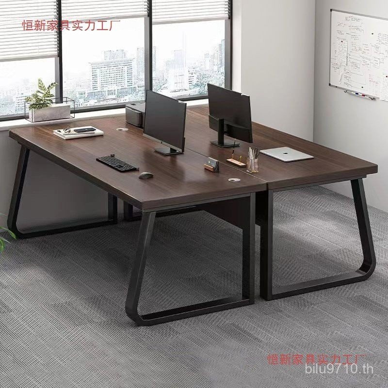 เจนโต๊ะโต๊ะทํางานเก้าอี้คู่สี่โต๊ะพนักงานคอมพิวเตอร์พนักงานที่เรียบง่ายตําแหน่งการทํางานรวมกันอย่างม