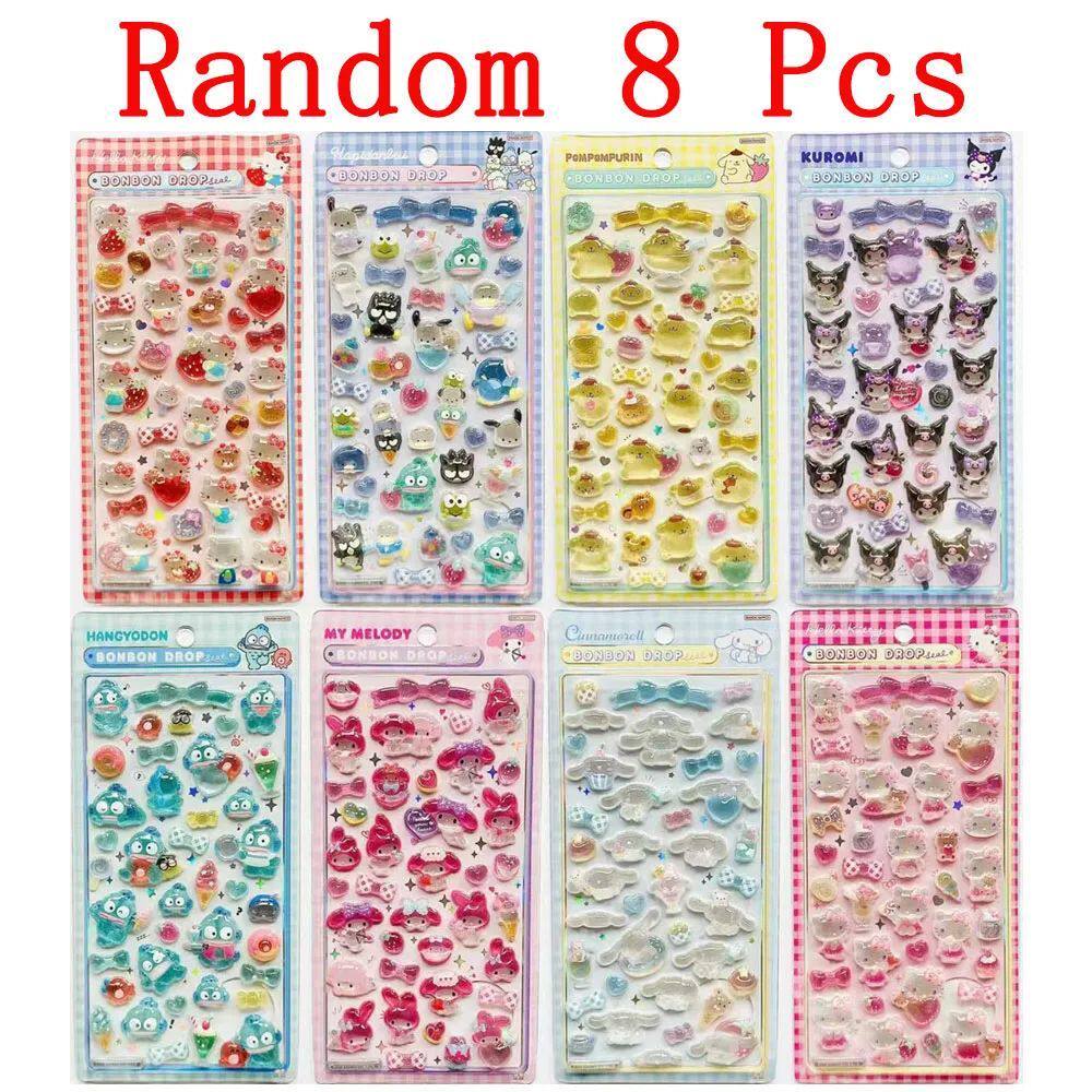 สติ๊กเกอร์ 3d sticker WholeSale 8Style 3D Sanrio Sticker Anime Sanrio Kuromi Hello