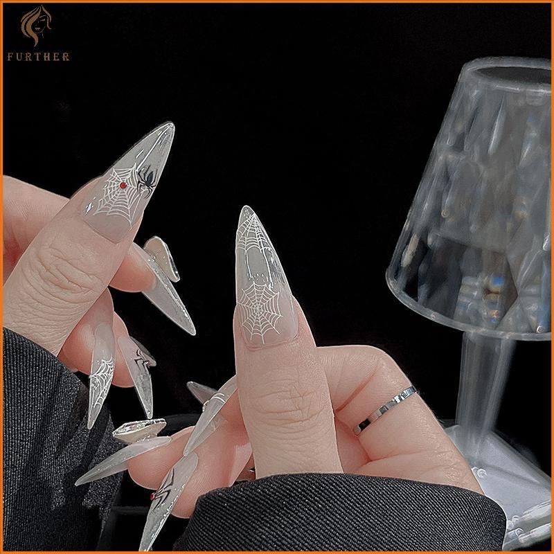 [FT] 1 แผ่น 3d Spider Self กาวเล็บ Stiers Spider Web Nail Art Decals สําหรับตกแต่งเล็บ [TH]