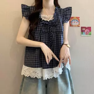 เซ็ตสองชิ้นลายสก็อตเทียมแขนสั้นนี้เหมาะสำหรับสวมใส่ในชีวิตประจำวันและมีให้เลือกหลายขนาด