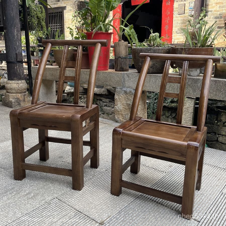 Ming Qing Handmade Cypress Compound ขายส่ง Beech เก้าอี้รับประทานอาหารรอบเตาอบไม้โบราณกลับเก้าอี้ในค
