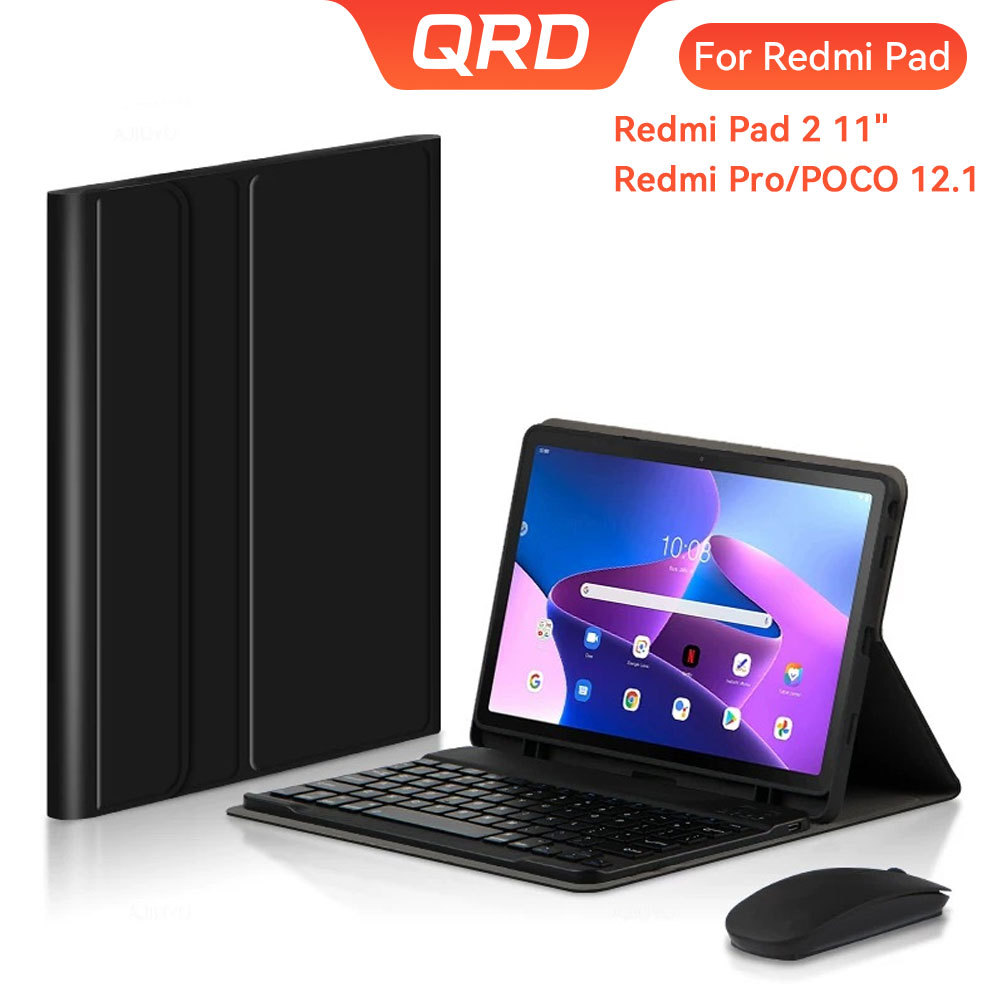 เคสคีย์บอร์ด QRD สําหรับ Xiaomi Redmi Pad 2 11 นิ้ว 2025,คีย์บอร์ด Bluetooth แม่เหล็กแบบถอดได้