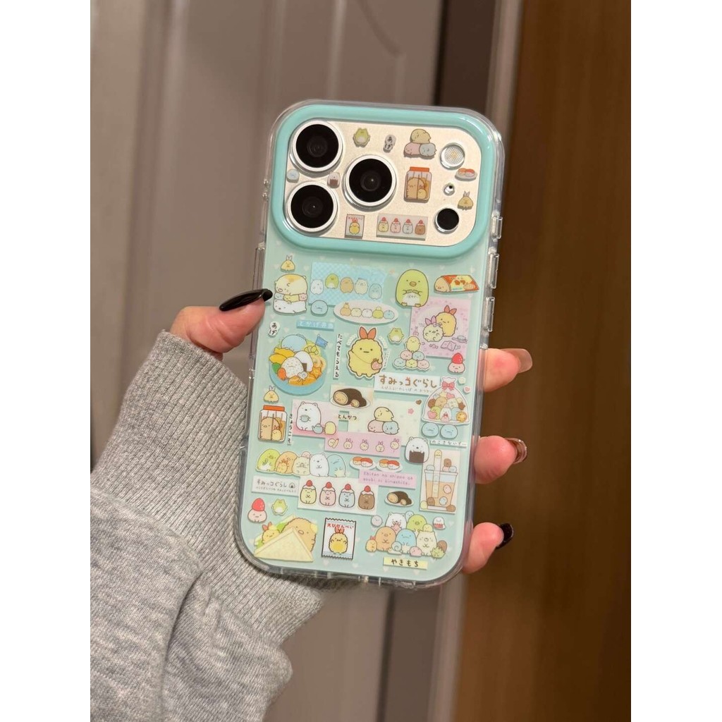 เคสโทรศัพท์น่ารักป้องกันเลนส์การ์ตูนสีเขียวลายจุดไขมันไก่ส รูปที่ 6