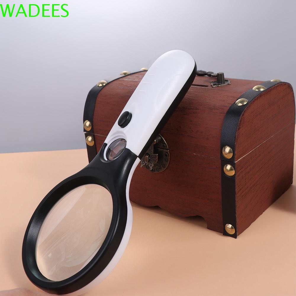 แว่นขยาย WADEES, แว่นขยายมือถือเลนส์ Loupe, กระเป๋า 10X 30X กล้องจุลทรรศน์ไฟ LED