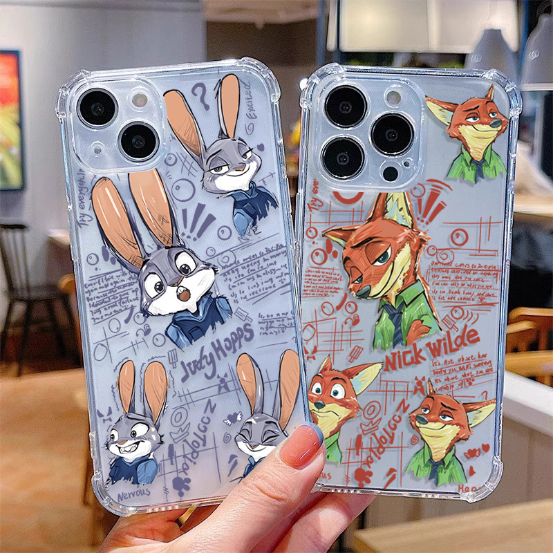 For เคสโทรศัพท์ OPPO A60 คู่ สุนัขจิ้งจอก ด้วย กระต่ายบันนี่4G A58 4G A3 Pro A3s/A12E F11 Pro A5X A33 2020 เคสโท