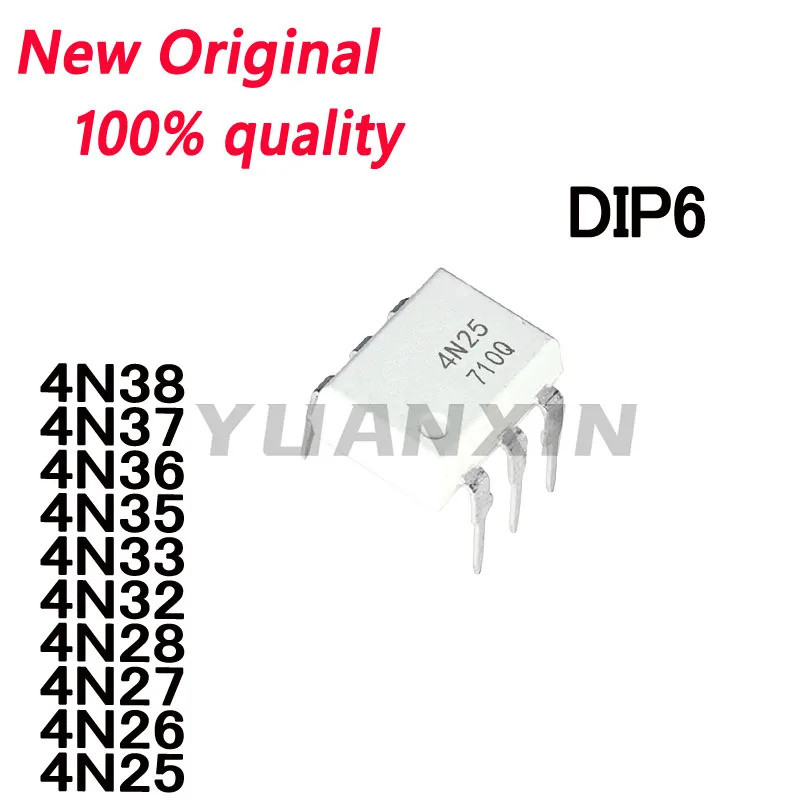 5 ชิ้น 4N38 4N37 4N36 4N35 4N33 4N32 4N28 4N27 4N26 4N25 DIP6 Optocoupler ชิปในสต็อก