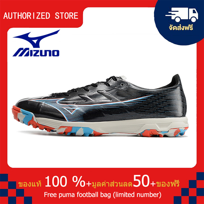 รองเท้าฟุตบอลของแท้  Alpha Made in Ja TF รองเท้าสตั๊ด Football Shoes สีดำ รับประกัน 3 ปี