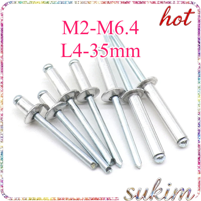 ลูกรีเวทอลูมิเนียม หมุดย้ำ ตะปูยิง | Blind rivet M2-M6.4(SUKIM-1)