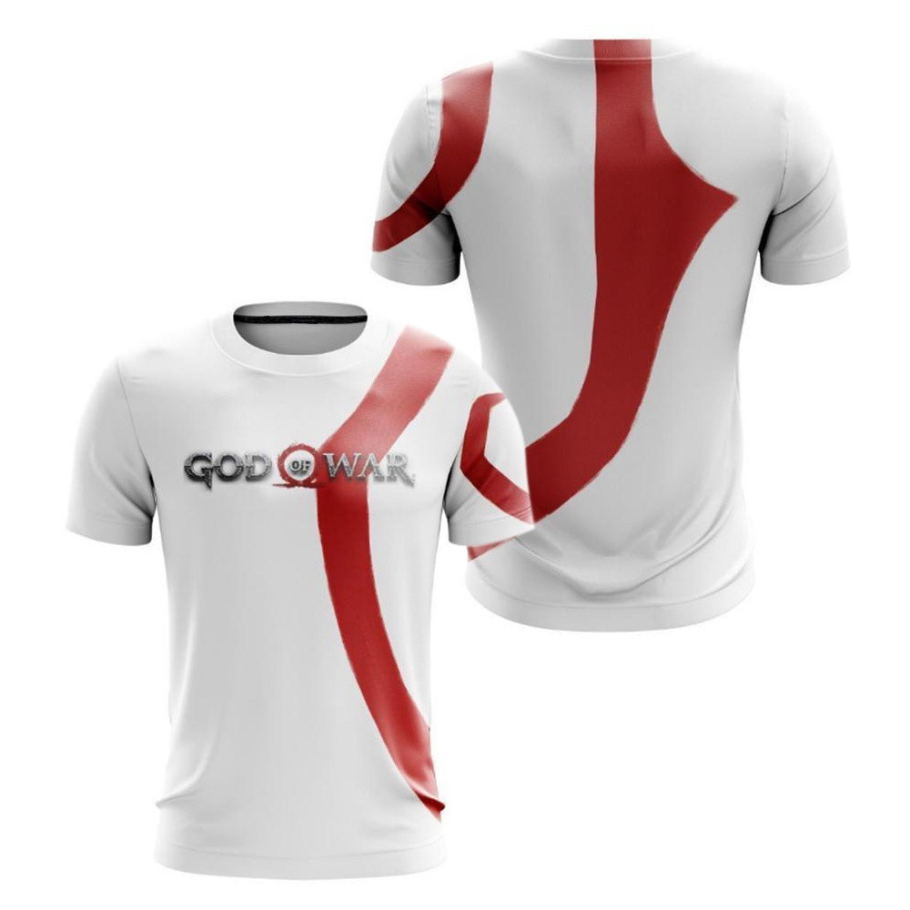 เสื้อยืดผู้ใหญ่ แบบ Kratos God of War 3D พิมพ์ สไตล์ Harajuku