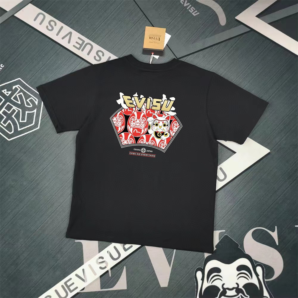 เสื้อยืด Evisu God of Fortune 2026 ดีไซน์คลาสสิครอบคอดีไซน์แขนสั้น สำหรับทั้งผู้ชายและผู้หญิง ลายพิม