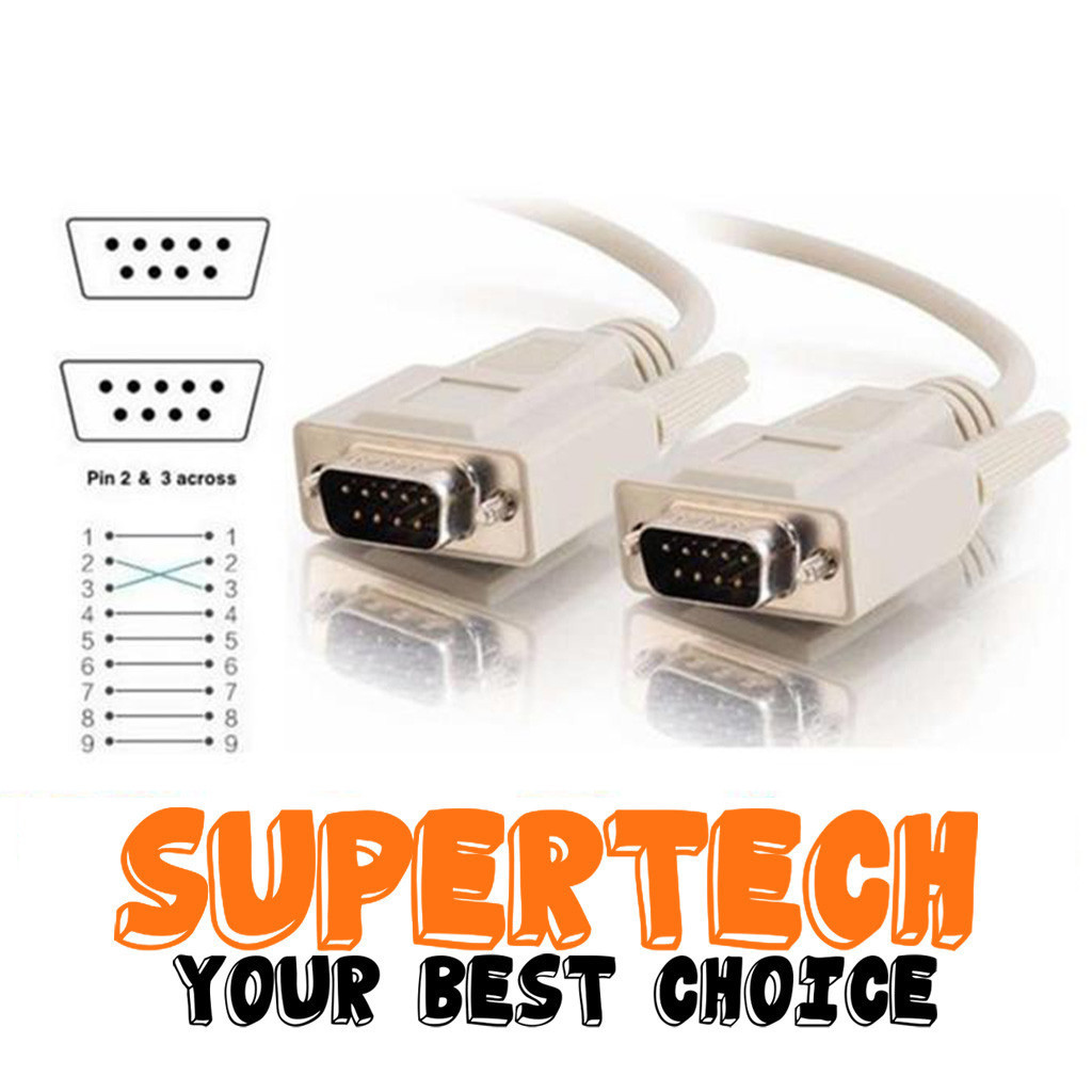 1.5M 3M 5M 10M 15M DB9 Serial RS232 ชายชาย 2-3 Cross Line สาย
