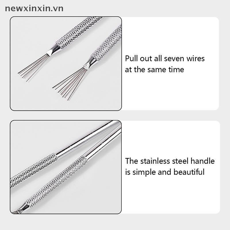 Newxinxin 7 Pin Stripe Nail Art Liner Brush 3D Tips Nails Ultra-thin Line Drawing Pen UV Gel Brushes