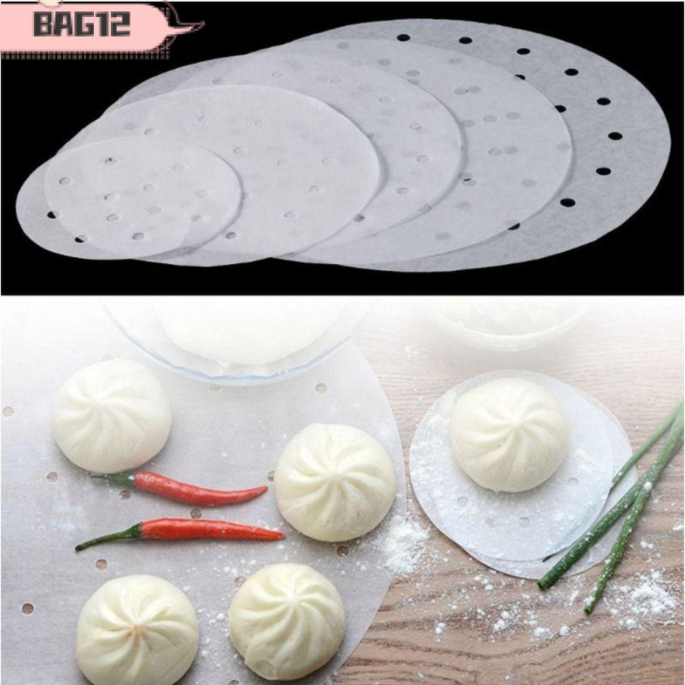 ถุง 100 ชิ้นกระดาษนึ่ง, 4/5/6/7/8in ทิ้ง Buns ขนมอบกระดาษไม่ติด, รอบ Buns Pad กระดาษครัวทําอาหารเครื