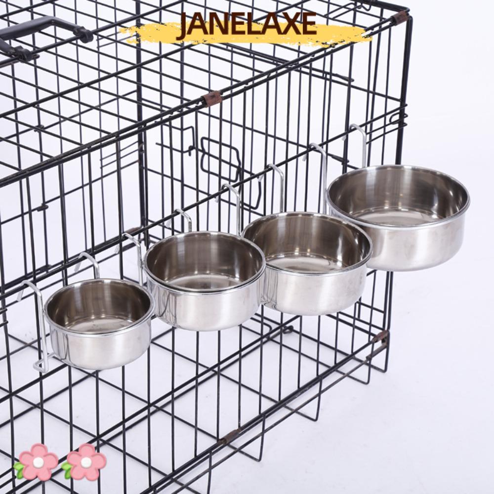 JANELAXE932JN ชามน้ําอาหารท่องเที่ยว Puppy Cat สแตนเลสทนทานแขวน Feeder จาน