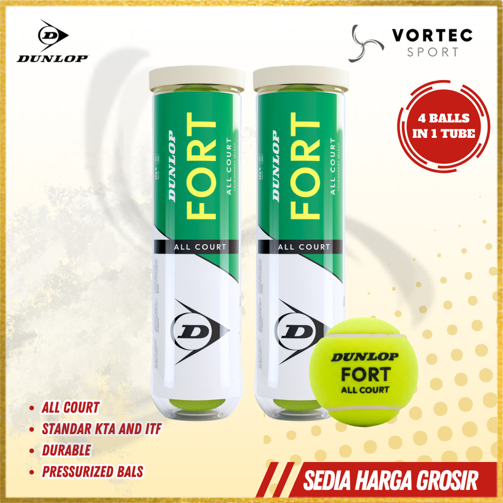 ลูกเทนนิส Dunlop Fort All Court แพ็ค 4 ชิ้น ต้นฉบับ - มาตรฐาน ITF & KTA
