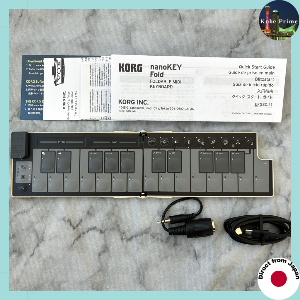 KORG nanoKEY Fold 25-Key Compact MIDI Keyboard Controller with USB Power and Included Plugins