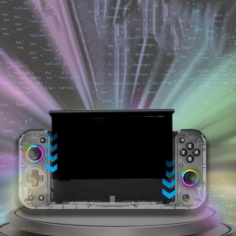 Ergonomic Grip Game Controller for NSO Consoles with Colorful Light Effect