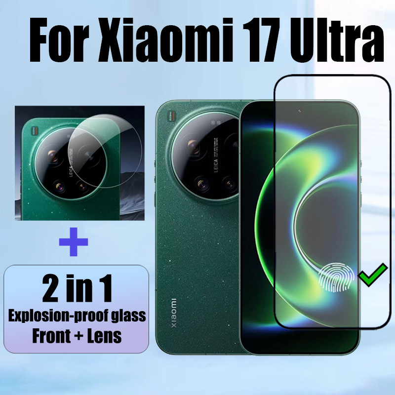 2 in 1 HD ป้องกันหน้าจอ สำหรับ กระจกนิรภัยสําหรับ สำหรับ ฟิล์ม Xiaomi 17 Ultra Pro Max 5G 2026 กระจกนิรภัย Flim + ฟิล์มกล้อง