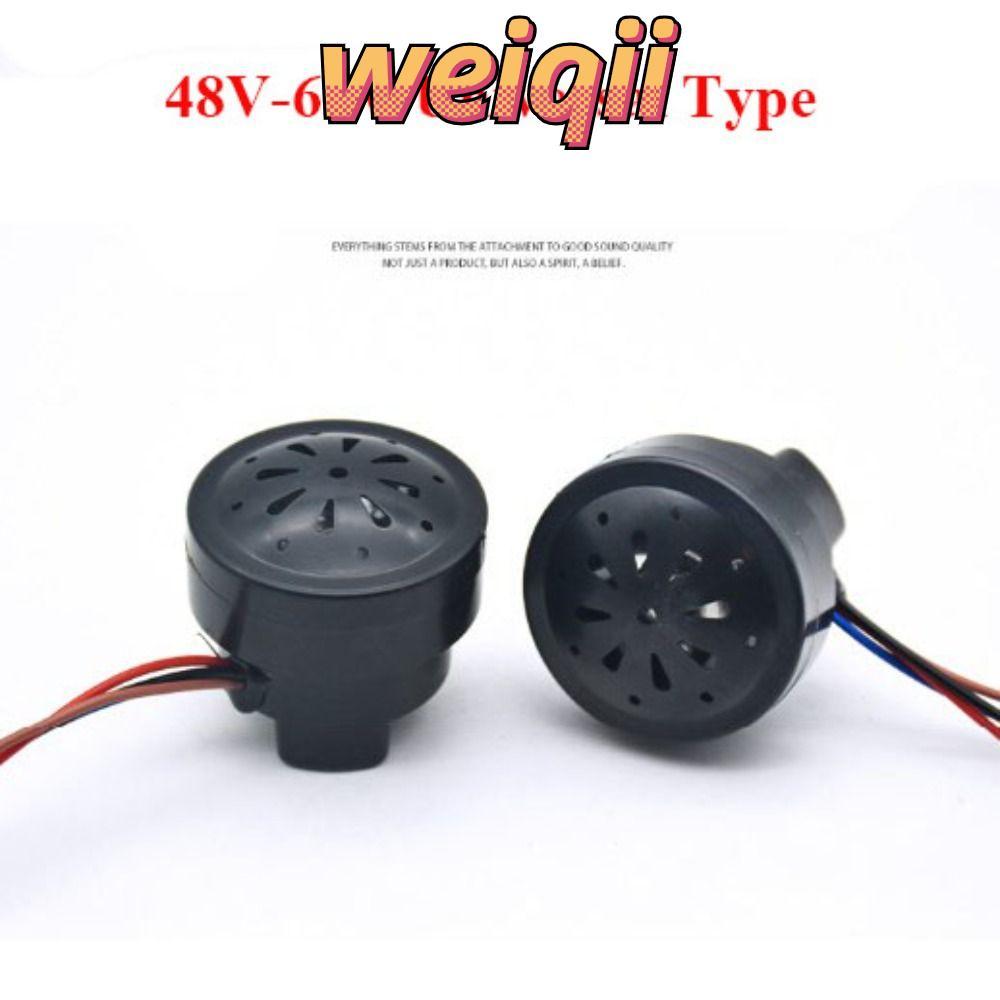 WEIQII แตรรถสามล้อ แบบ 2-in-1 พร้อมไฟ LED สีดำ ใช้งานได้กับจักรยานไฟฟ้าและรถยนต์