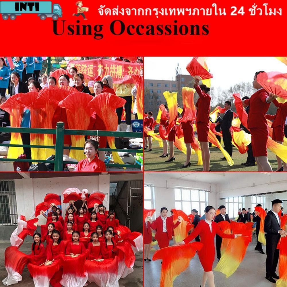 INTI พัดลมเต้นรําหน้าท้อง, สีไล่ระดับสี Multicolors ฝึก Dancer เครื่องมือ, ขายร้อนเด็กผู้หญิง 150 ซม.เต้นรําอุปกรณ์เสริม