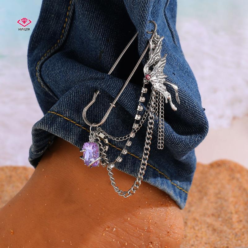 เข็มกลัดรักผีเสื้อ สไตล์ Goth-Punk เหมาะสำหรับแฟชันHip-Hop