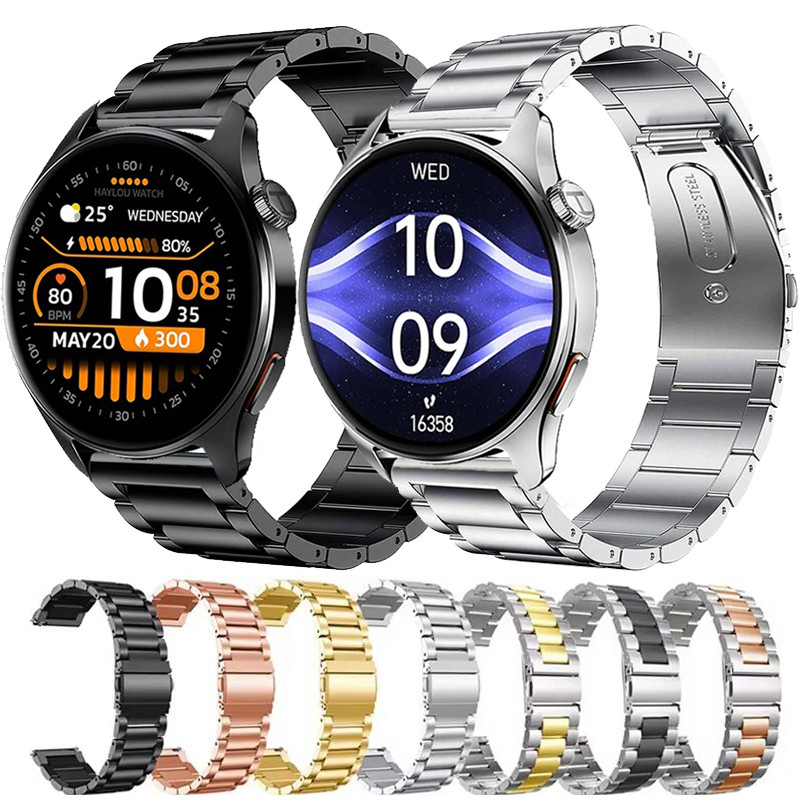 22 มม.สแตนเลสสตีลสําหรับนาฬิกา Haylou 4S สายโลหะสําหรับ Haylou Solar 5/Solar Ultra RS5 R8 S8 S6 RT2 