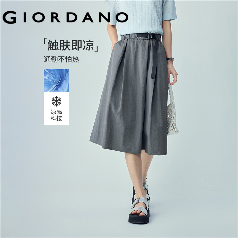 GIORDANO WOMEN Cooling adjustable webbing belt mid skirt 05466063