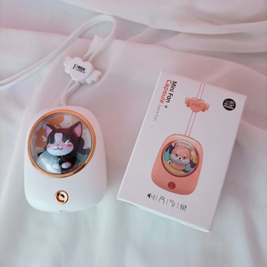 พัดลม พัดลมพกพาแคปซูล พัดลมคล้องคอ ไร้ใบพัด ปรับลมได้ 3 ระดับ ลมแรง เงียบ ชาร์จ USB แบตอึด พัดลมมินิ พัดลมน่ารัก thumbnail 10