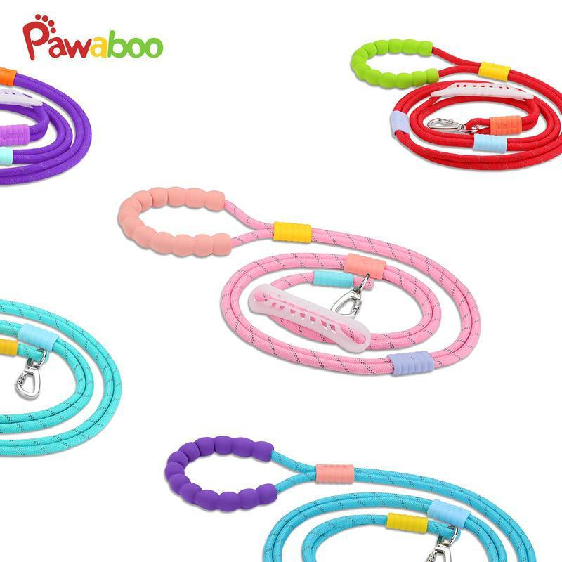 [Brinde Extra Dentro! Coleira de Corda para Cães Pawaboo, Ajustável para a Cintura, Corda Transversa