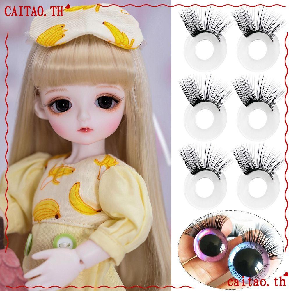 ขนตาตุ๊กตา CITAO, ขนตาปลอม 1 คู่สีดํา, ทําด้วยมือ DIY ทําซ่อมของเล่นขนตาสําหรับ Blythe