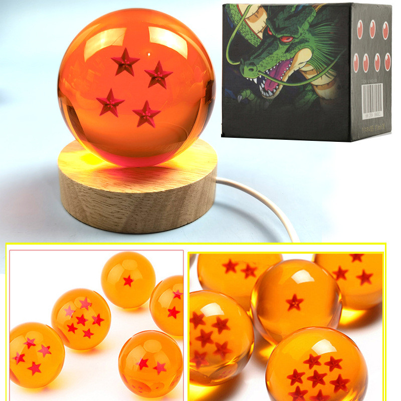 Goku DRAGON BALL 7.6 ซม.คริสตัล BALL Wish BALL ฐานไฟ DRAGON BALL อะนิเมะ สินค้า [yfe]